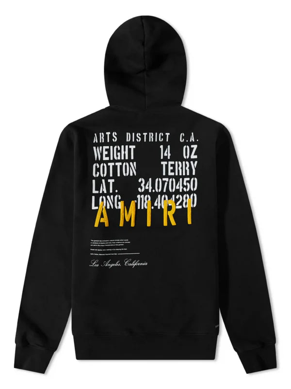 AMIRI MILITARY SPECS STENCIL HOODIE BLACK