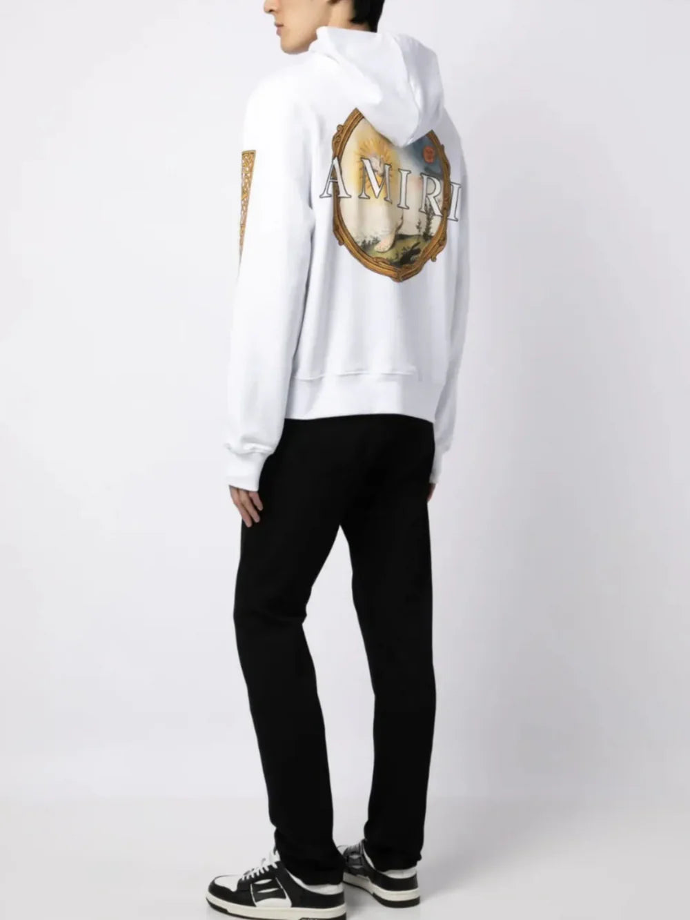 AMIRI ALCHEMY LANDSCAPE FRAME HOODIE WHITE