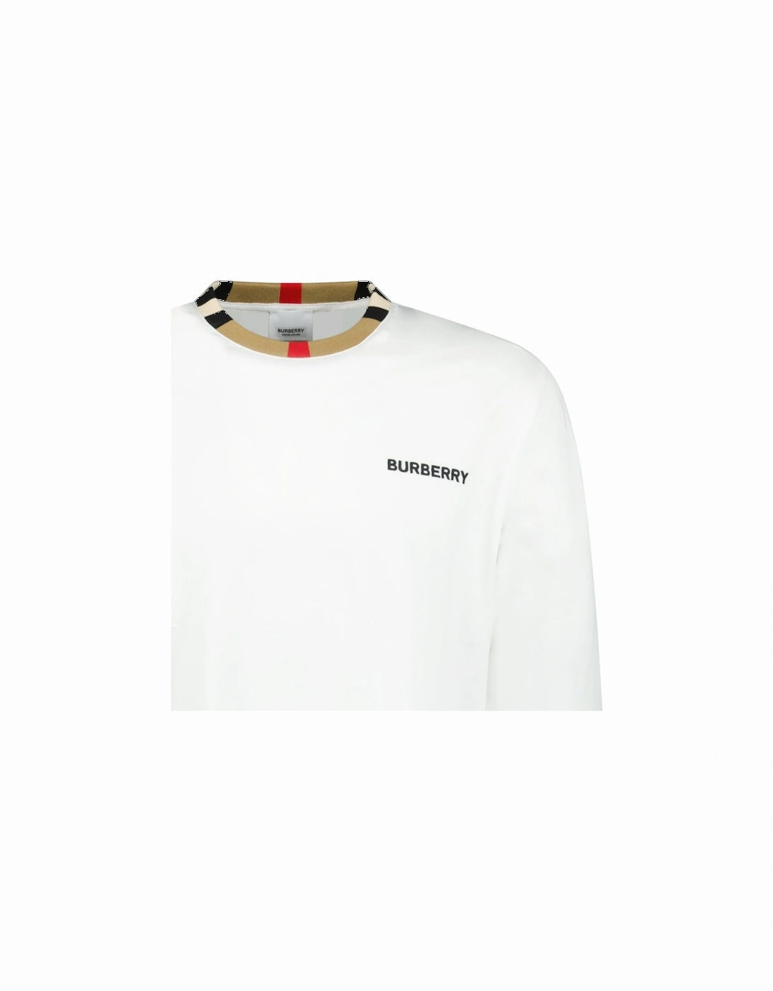 Burberry 'jayson' check long sleeve t-shirt white