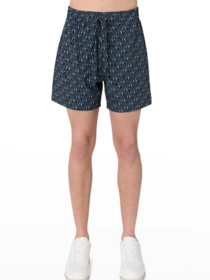 AMIRI ALL OVER SWIM SHORTS DUSTY BLUE