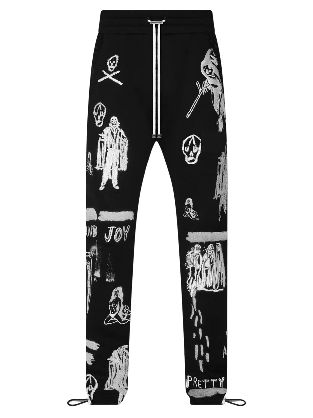 AMIRI X WES LANG EMBROIDERED SWEATPANTS BLACK