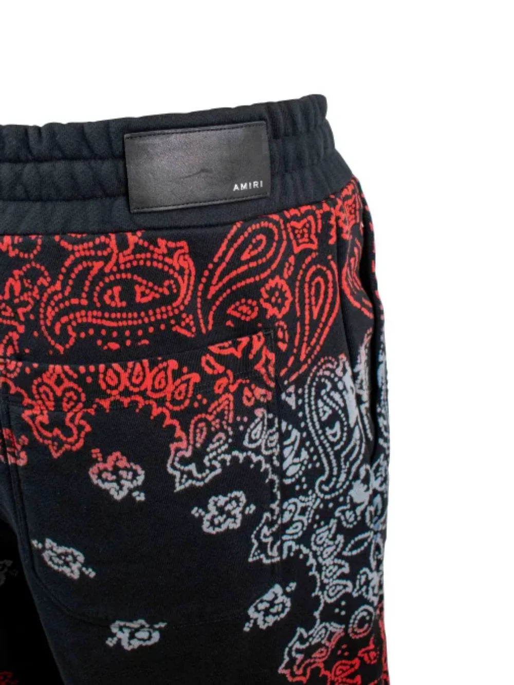 AMIRI BANDANA BLEACH SHORTS RED / WHITE