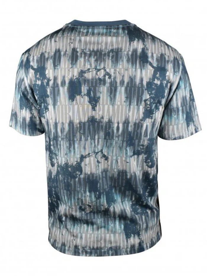 AMIRI TIE DYE ALL OVER LOGO TEE BLUE
