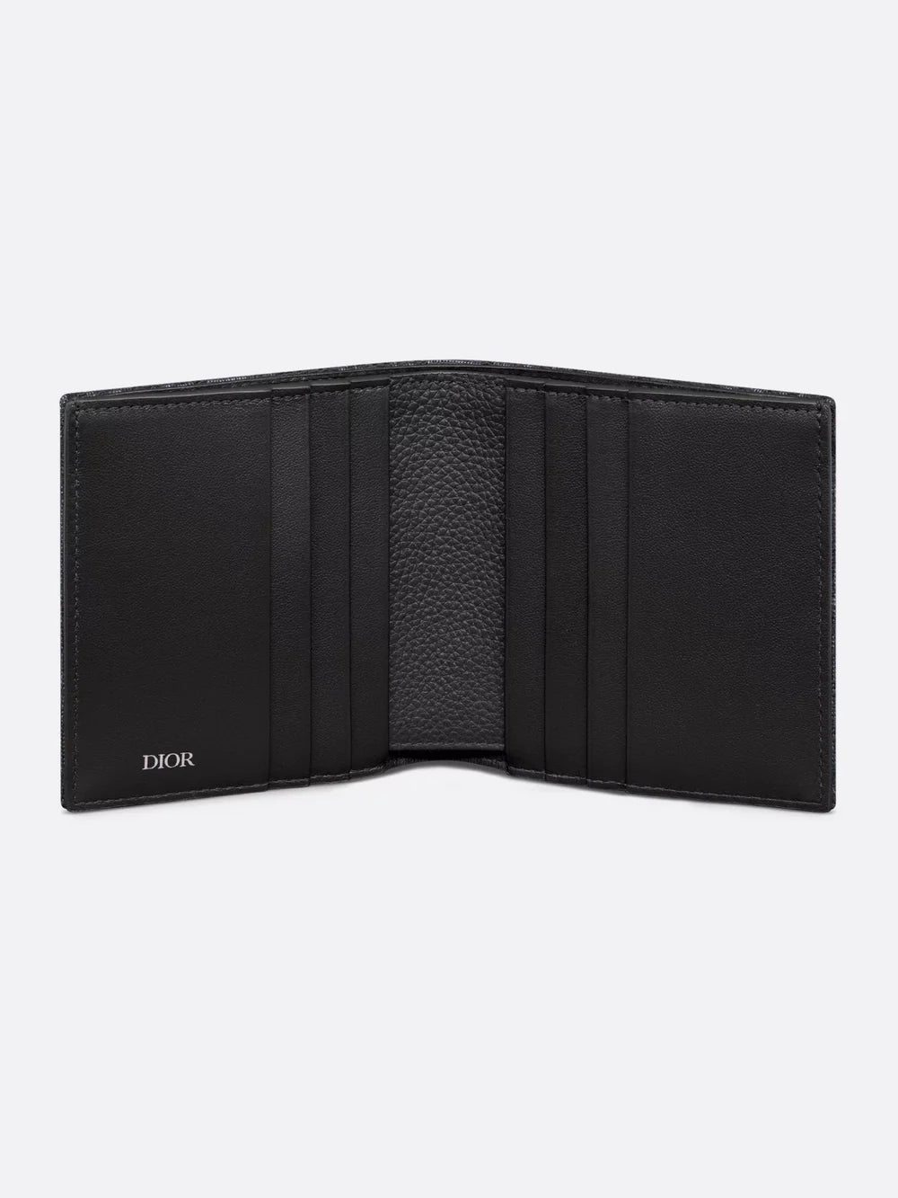DIOR OBLIQUE VERTICAL BIFOLD WALLET BLACK