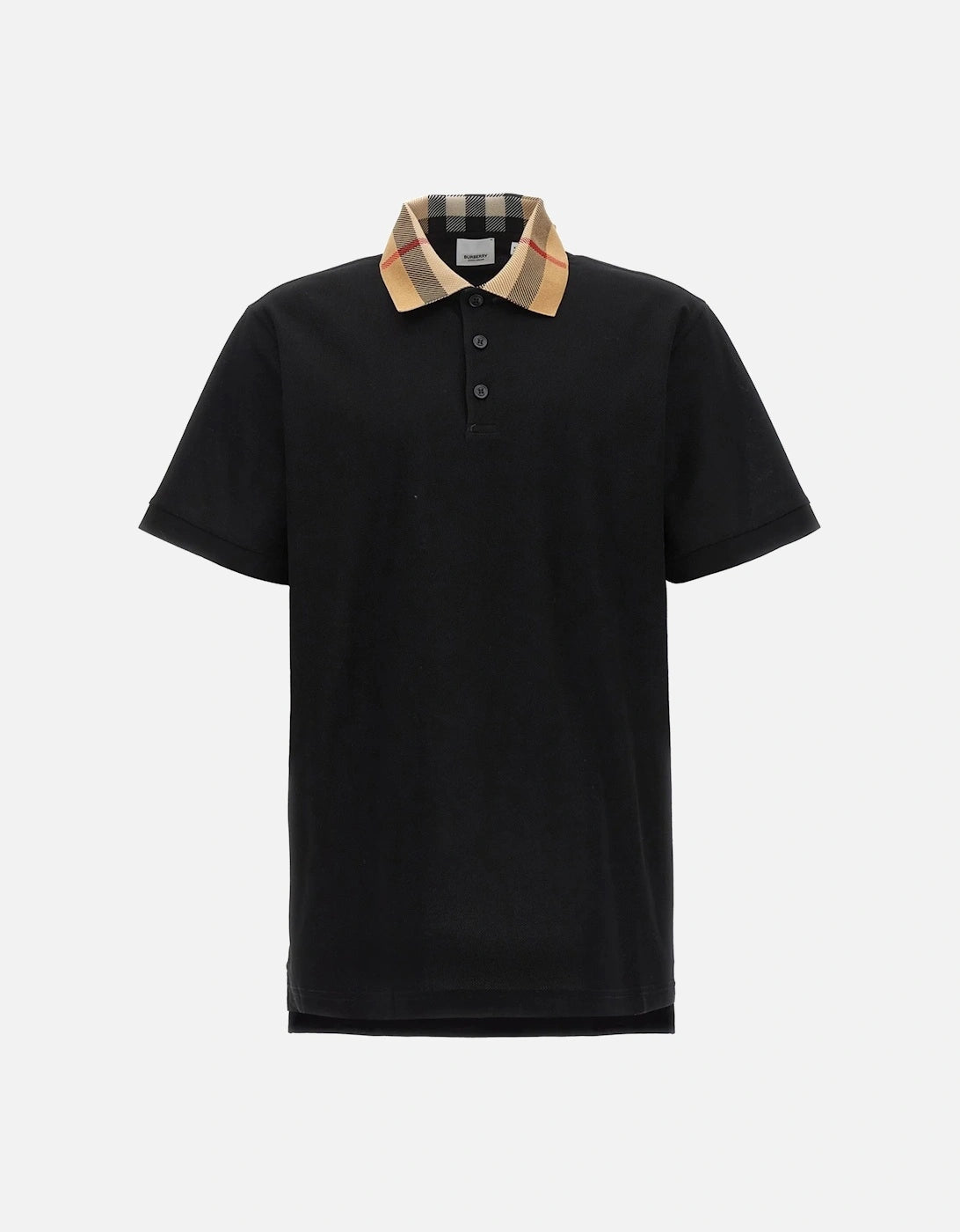 Burberry vintage check print collar polo shirt in black