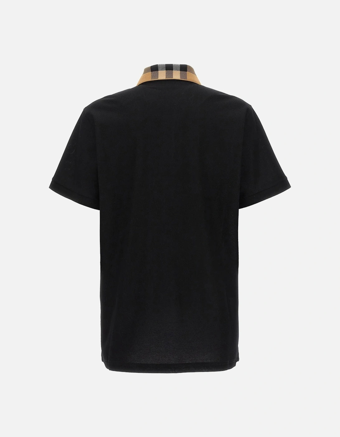 Burberry vintage check print collar polo shirt in black