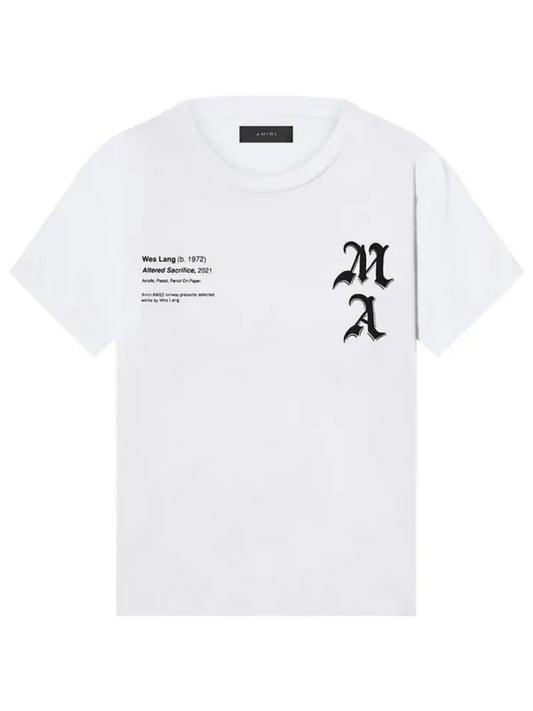 AMIRI X WES LANG CHECKER SKULL TEE WHITE