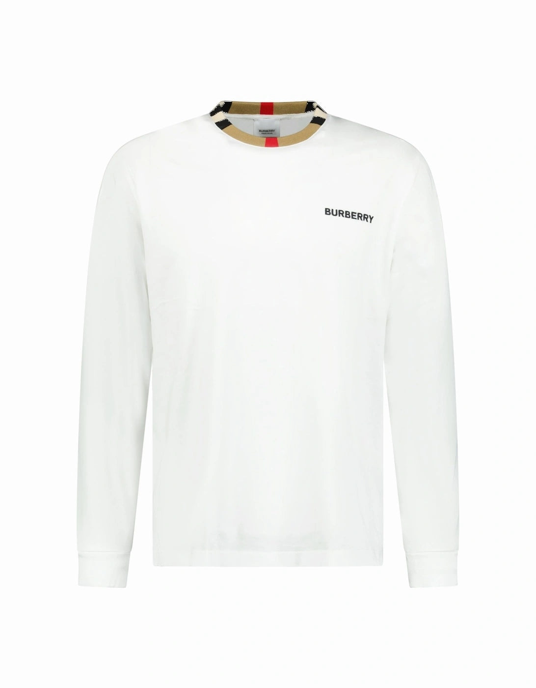 Burberry 'jayson' check long sleeve t-shirt white