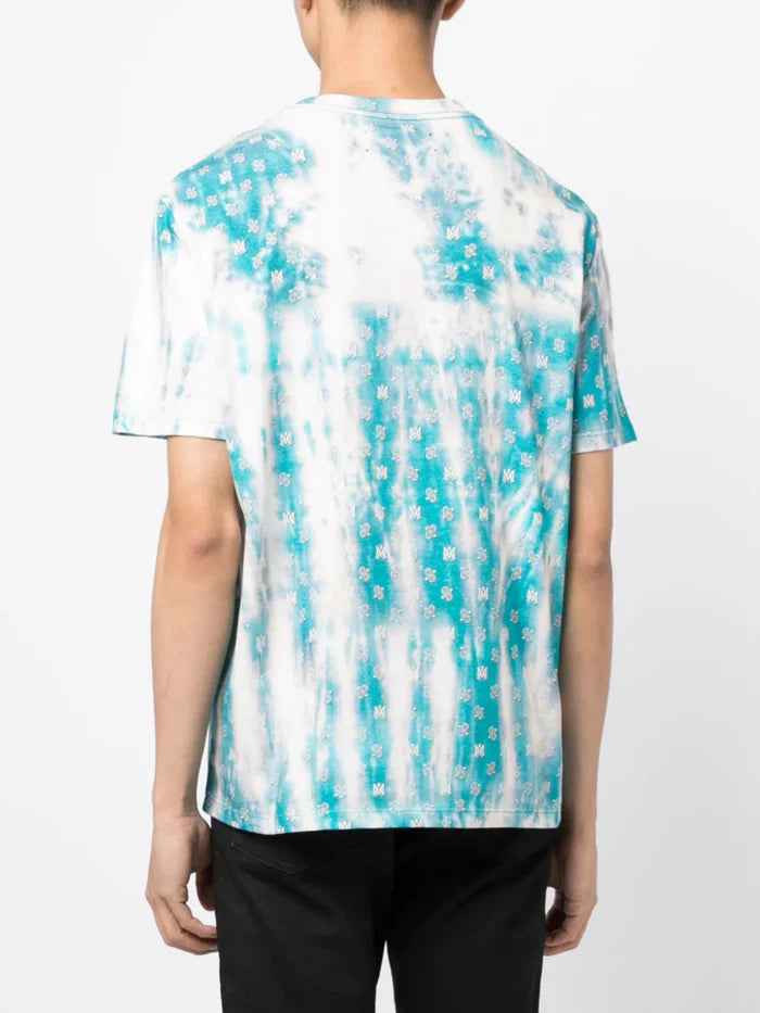 AMIRI BANDANA BLEACH TEE TEAL