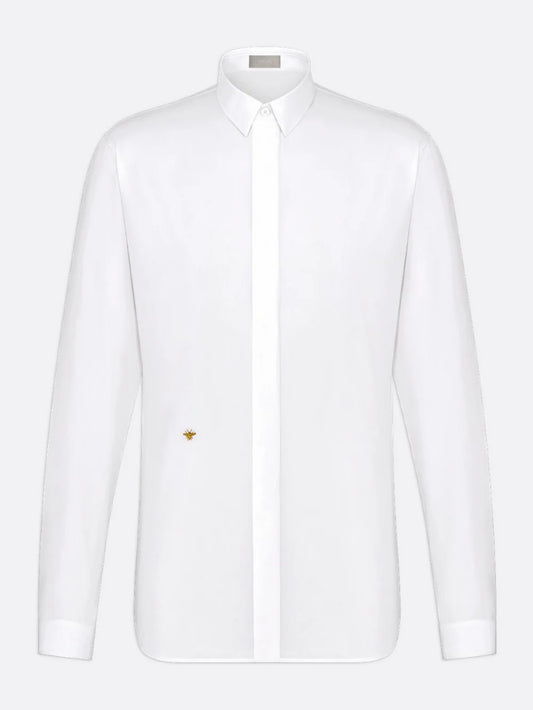 DIOR EMBROIDERED GOLD BEE SHIRT WHITE