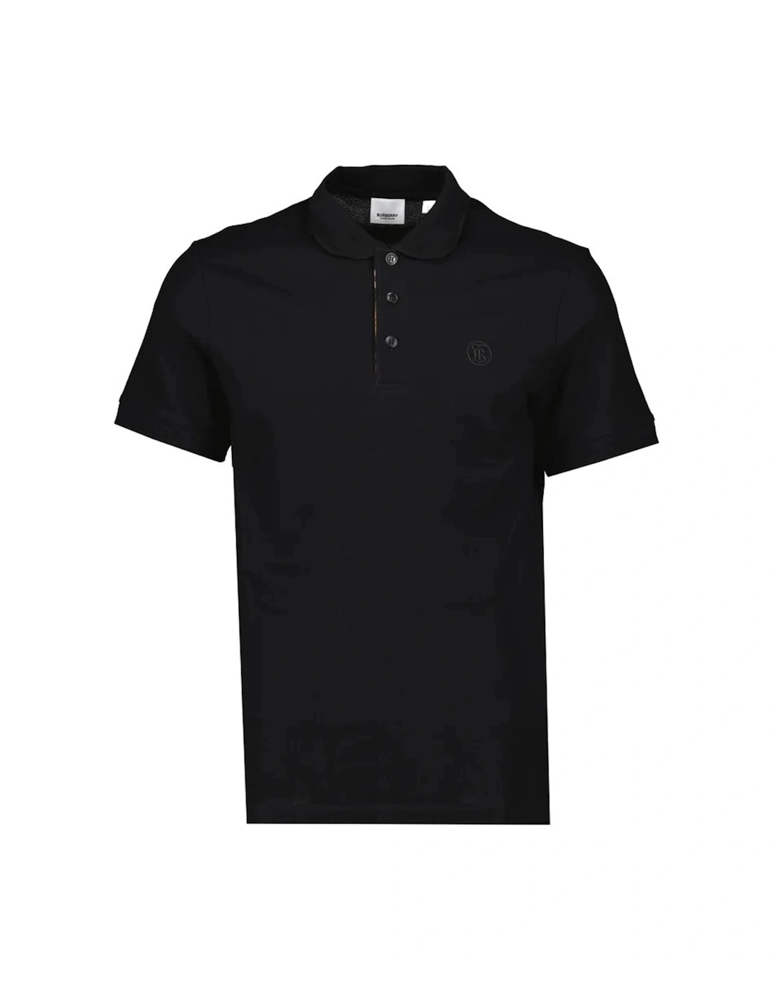 Burberry branded circle logo black polo shirt