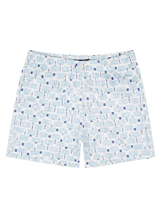 AMIRI INTERWEAVE SWIM SHORTS LIGHT BLUE