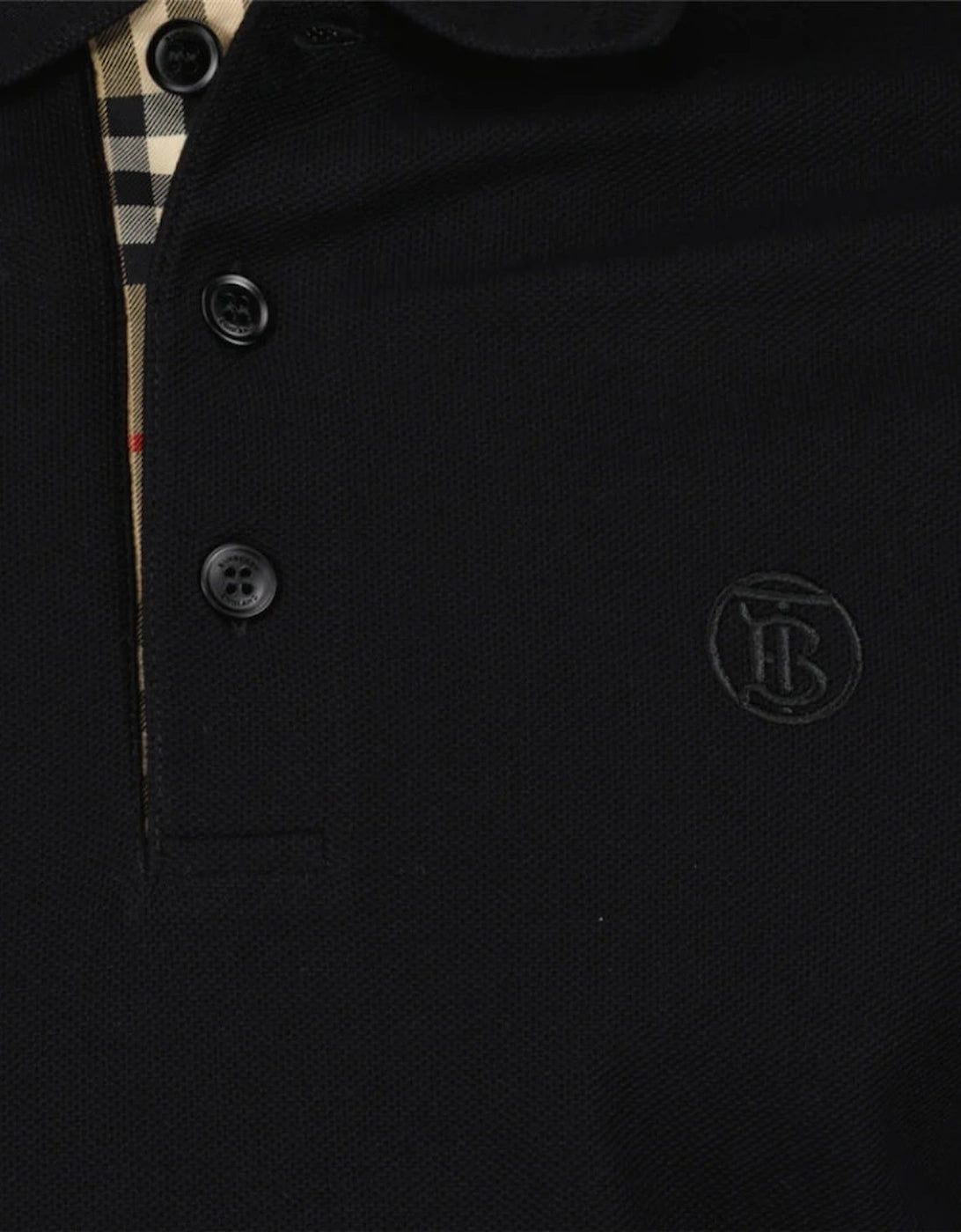 Burberry branded circle logo black polo shirt