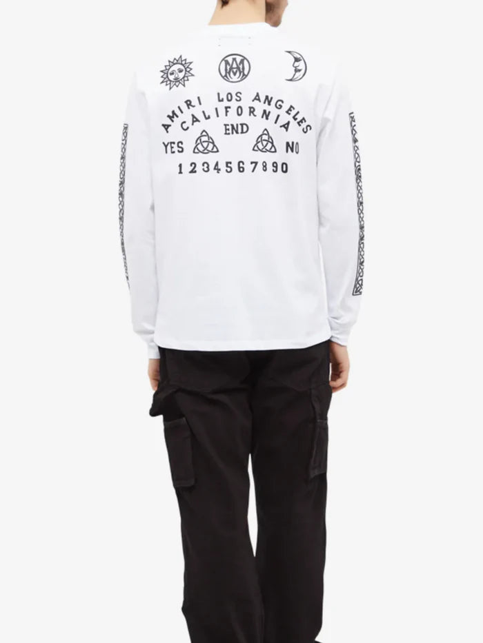 AMIRI OUIJA LONG SLEEVE TEE WHITE