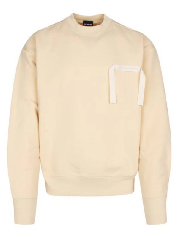 JACQUEMUS LE SWEATSHIRT COL ROND LIGHT BEIGE