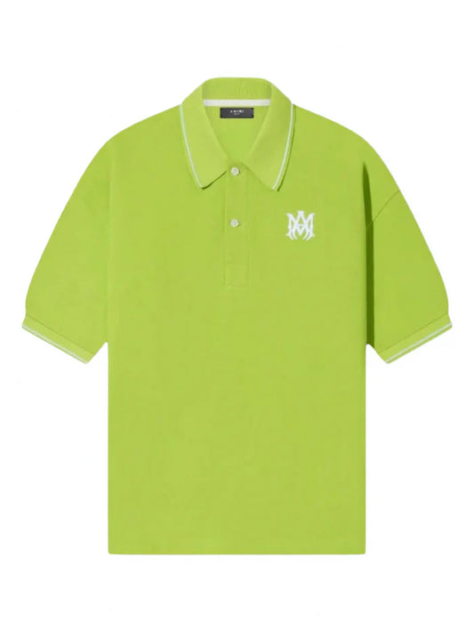 AMIRI SOLID SHORT SLEEVE MA LOGO POLO LIME