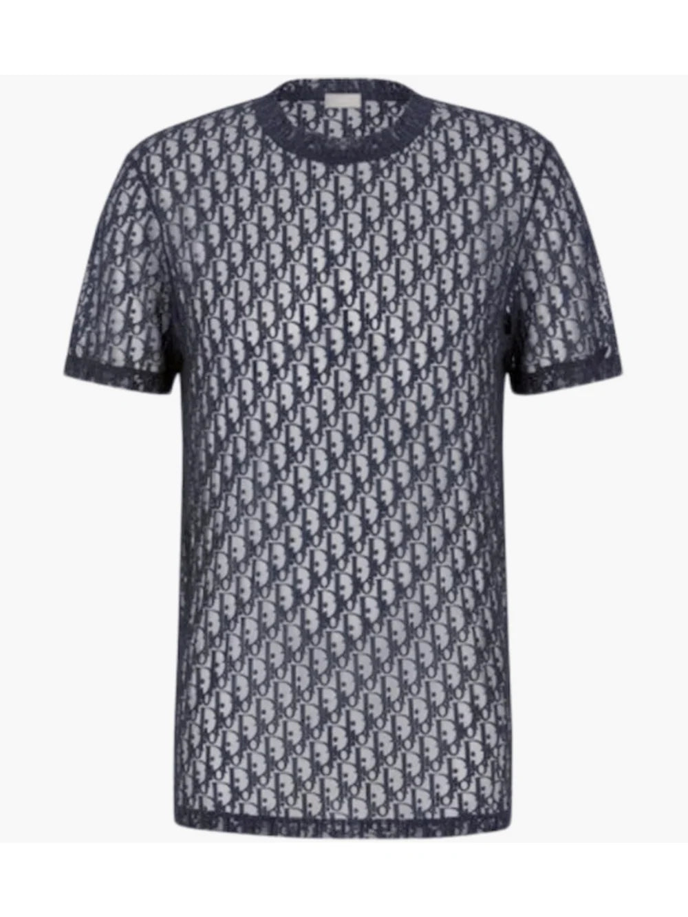 DIOR OBLIQUE SHEER TEE NAVY