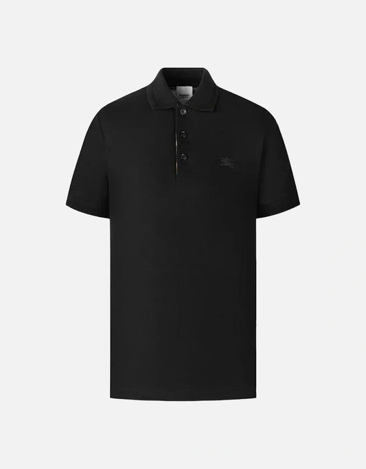 Burberry branded equestrian knight logo polo shirt in black
