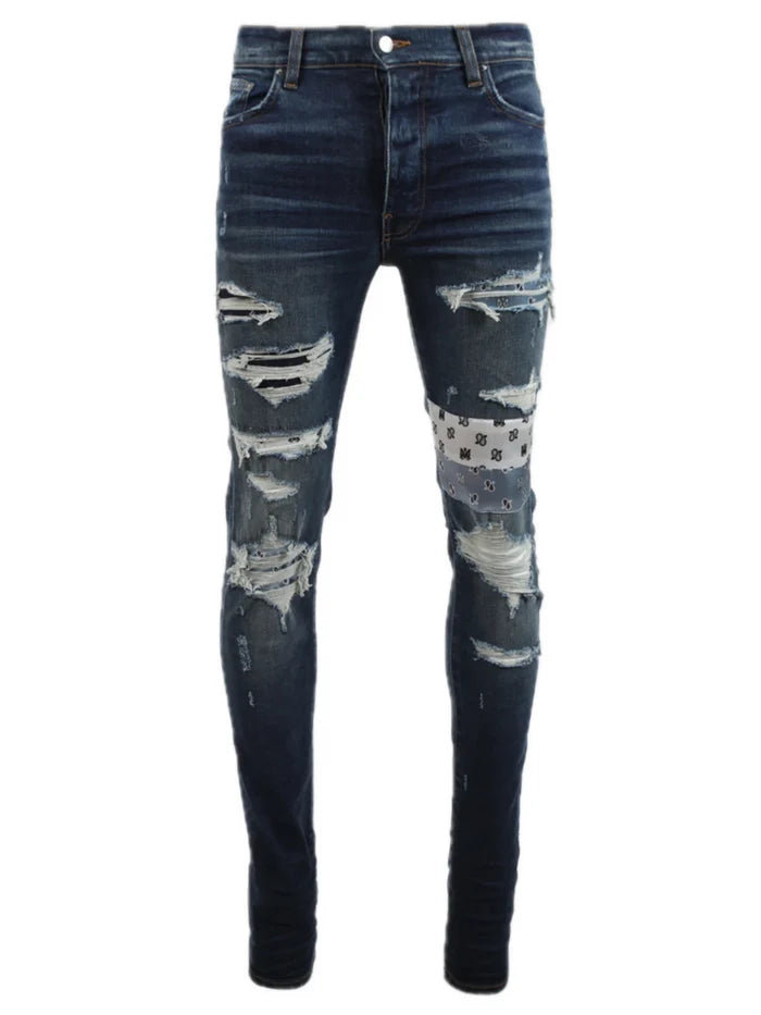 AMIRI PAISLEY MA ART PATCH JEANS DEEP CLASSIC