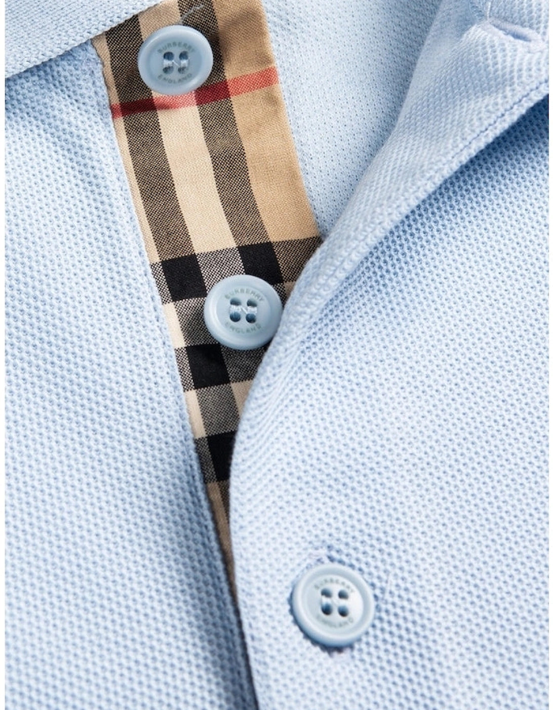 Burberry branded circle logo sky blue polo shirt