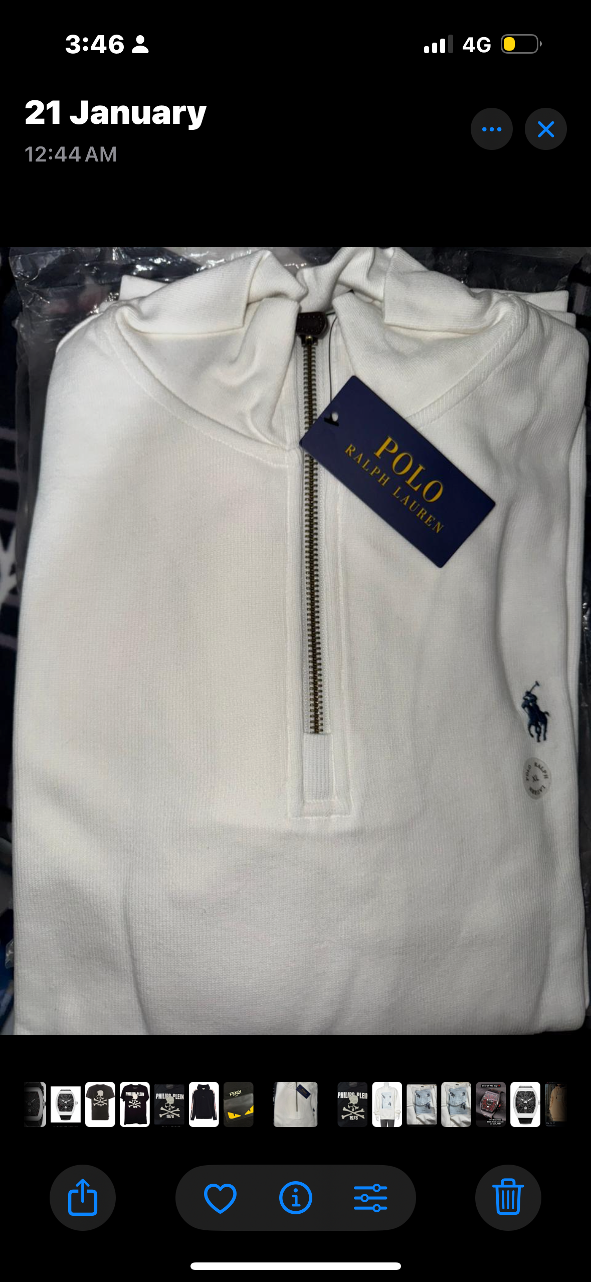 Ralph Lauren Quarter Zip Sweatshirt (White)