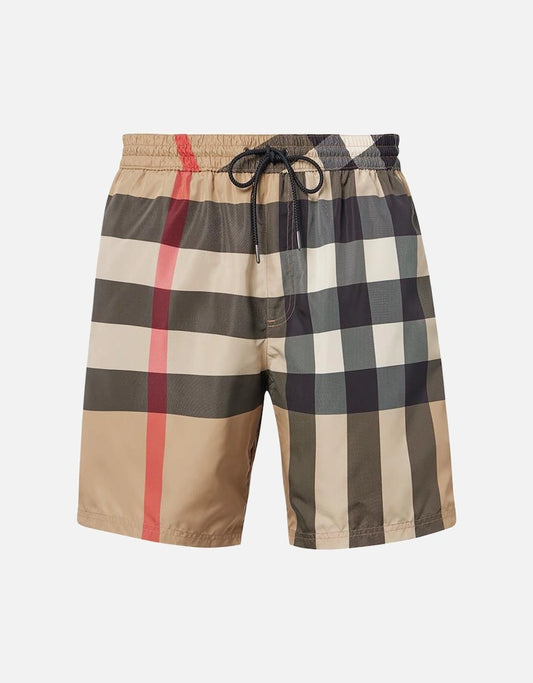 Burberry check swim shorts in beige