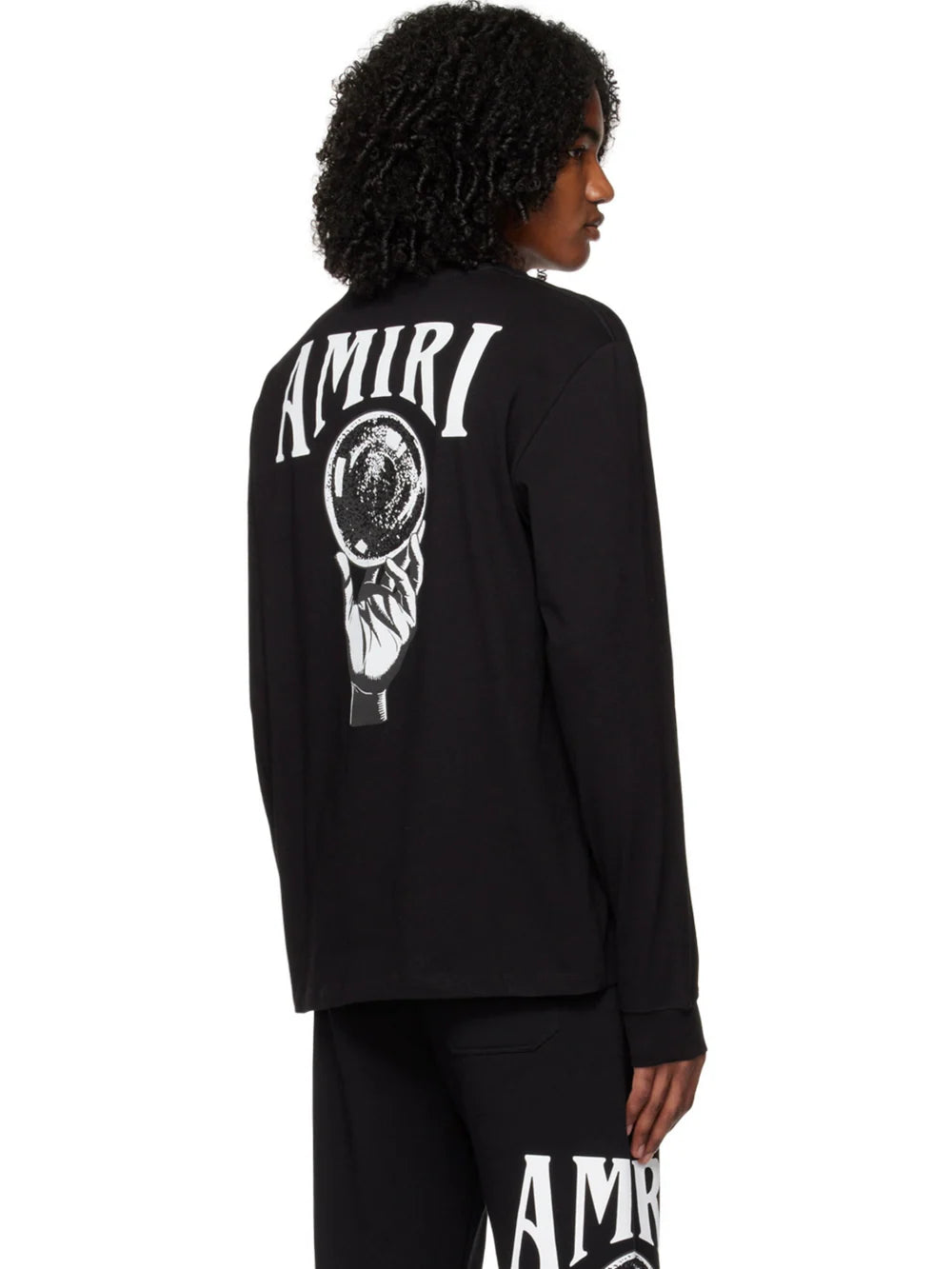 AMIRI CRYSTAL BALL LONG SLEEVE TEE BLACK