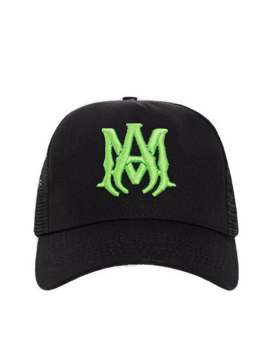 AMIRI MA LOGO TRUCKER HAT BLACK / GREEN
