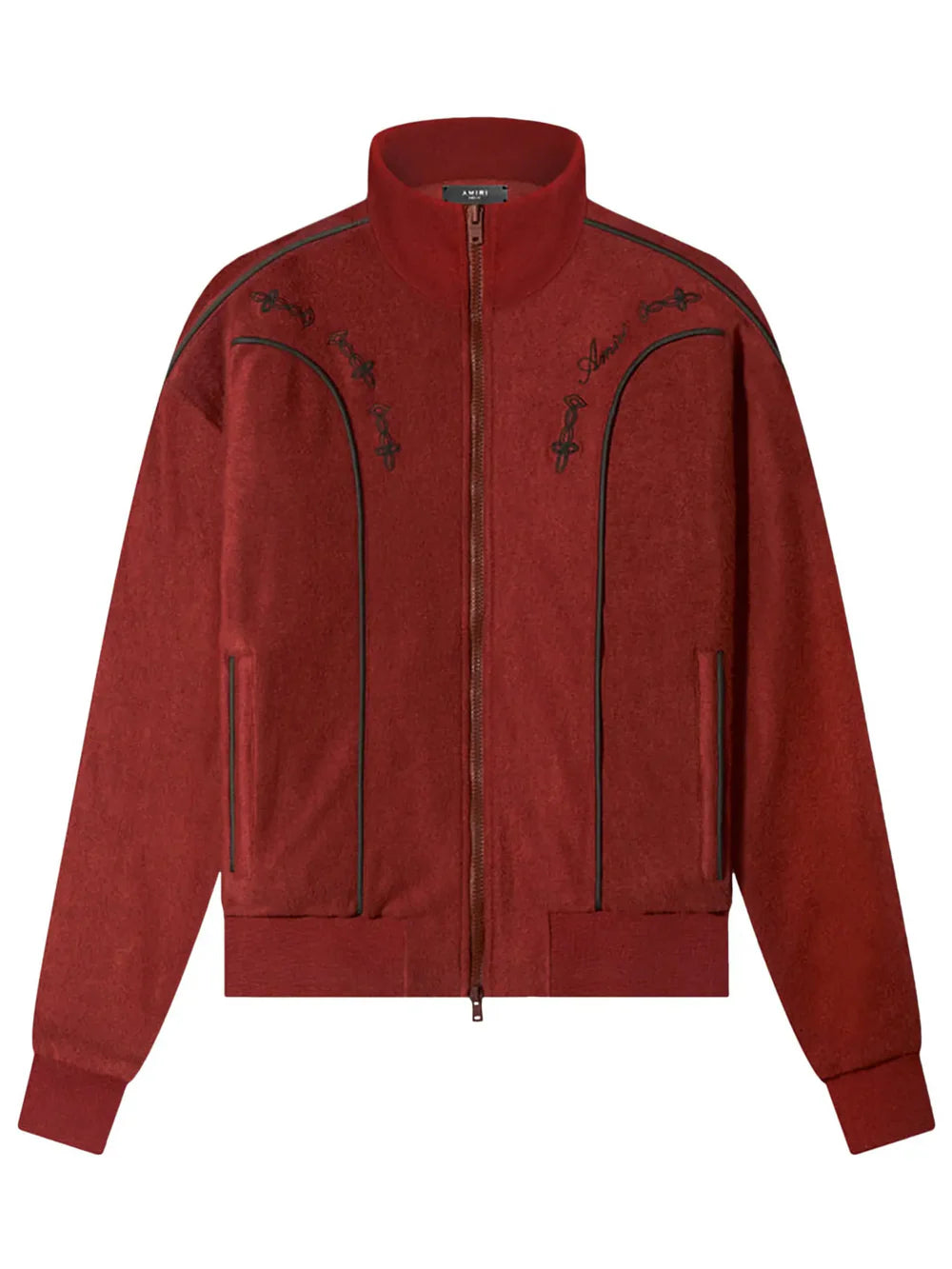 AMIRI JOHNNY VELOUR TRACK JACKET CLAY