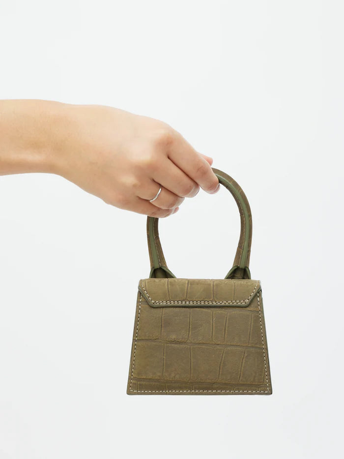 JACQUEMUS LE CHIQUITO CROC LIGHT KHAKI