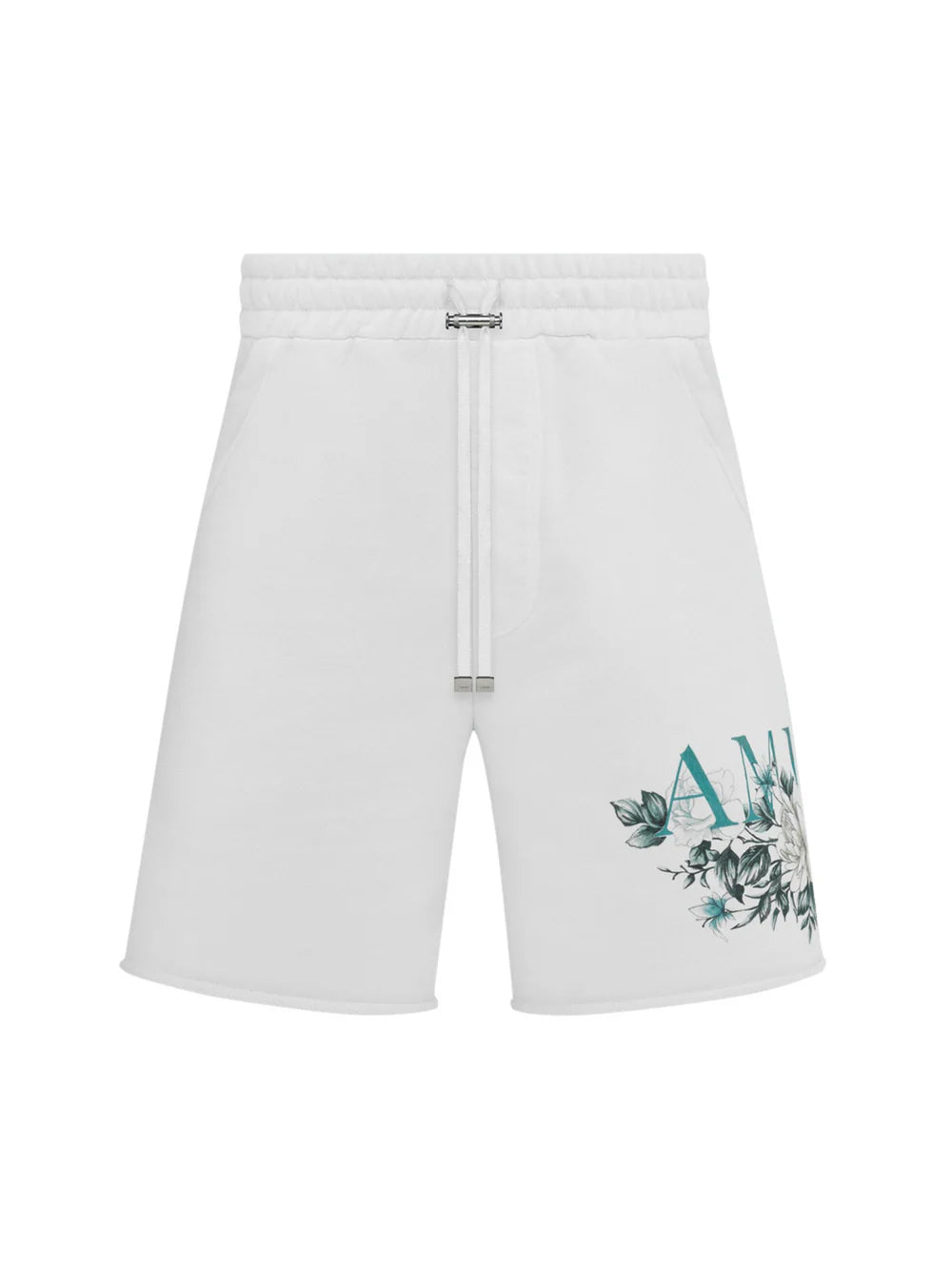 AMIRI FLORAL SWEAT SHORTS WHITE