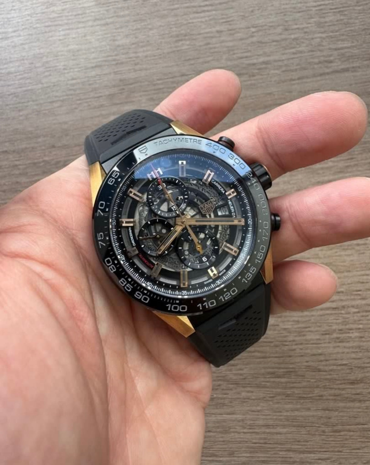Tag Heuer 18k Rose Gold Carrera Black Titanium