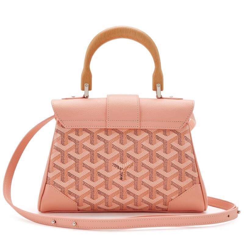 Goyard Pink and White Goyardine Canvas & chevroches Mini Bag
